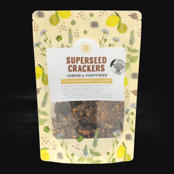 Superseed Lemon and Poppyseed Crackers 120gm