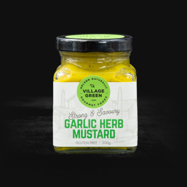 Village Green Garlic & Herb Mustard 200gm